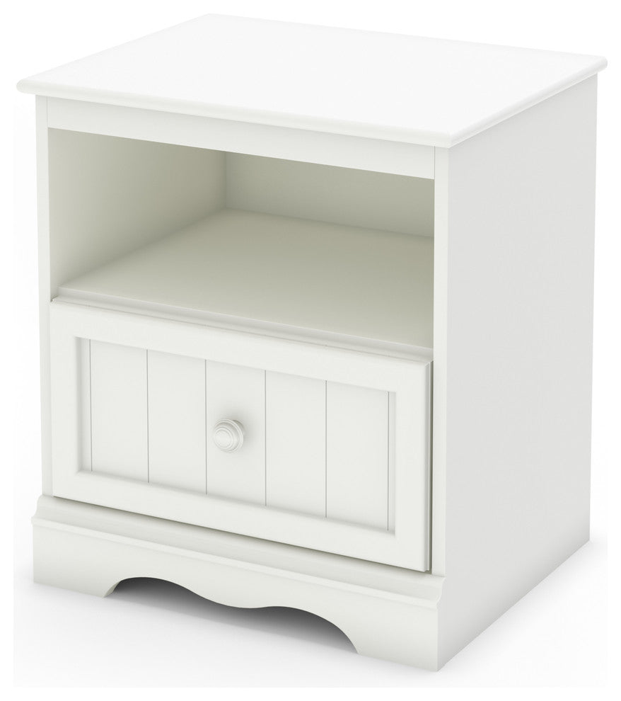 South Shore Savannah 1-Drawer Nightstand, Pure White
