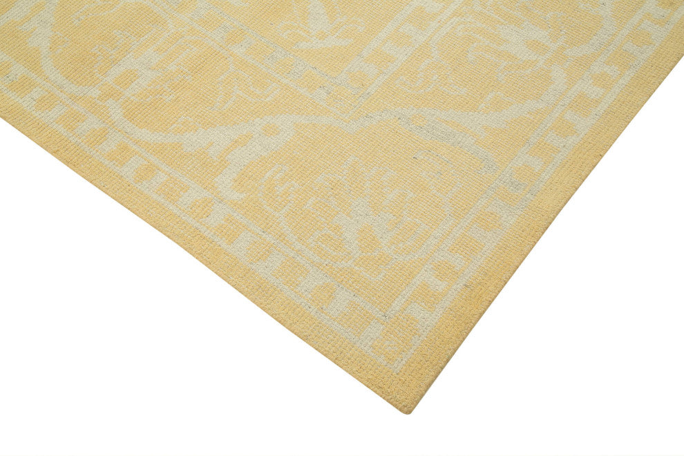 Rug N Carpet - Handwoven Oriental 9' 1" x 11' 11" Decorative Yellow Oushak Rug
