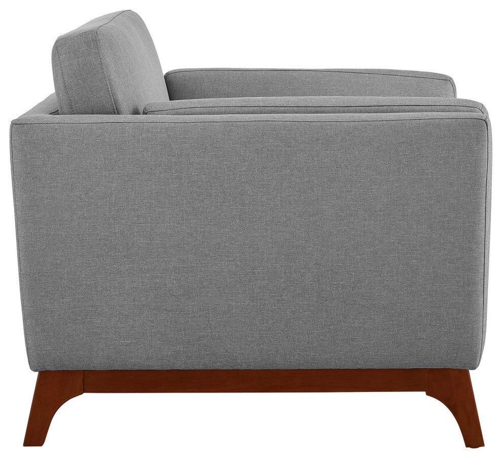 Chance Upholstered Fabric Armchair, Light Gray