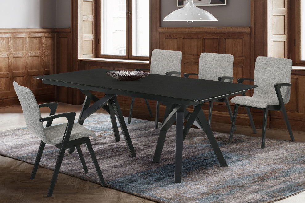 Cortina Varde 5-Piece Black Dining Set