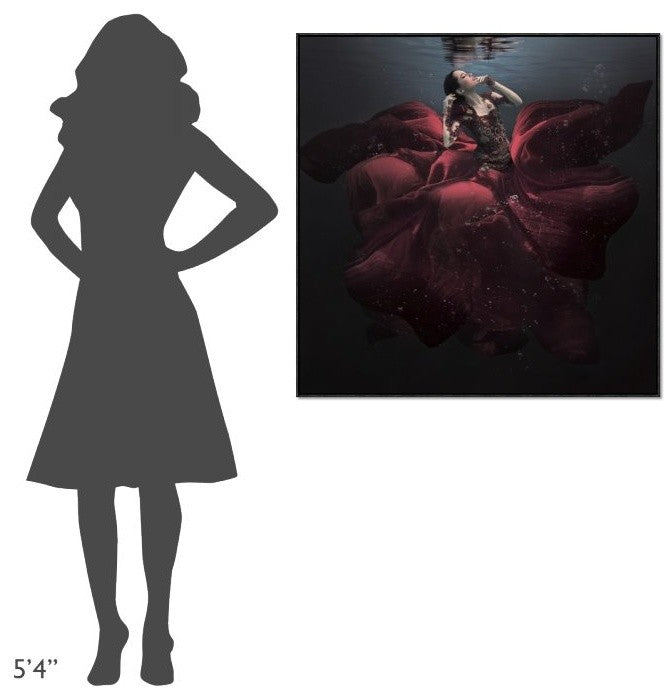 "The Lady In Red" Framed Canvas Giclee by Martha Suherman, 37x37"