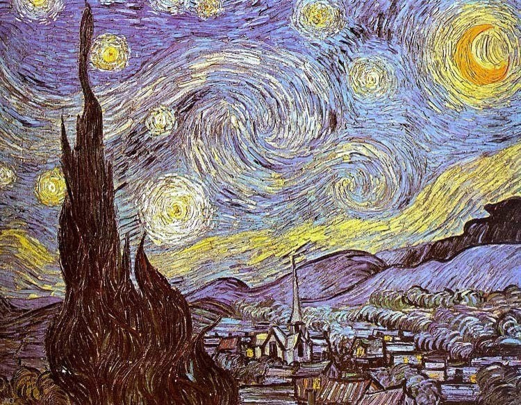 Vincent Van Gogh A Starry Night - 21" x 28" Premium Canvas Print
