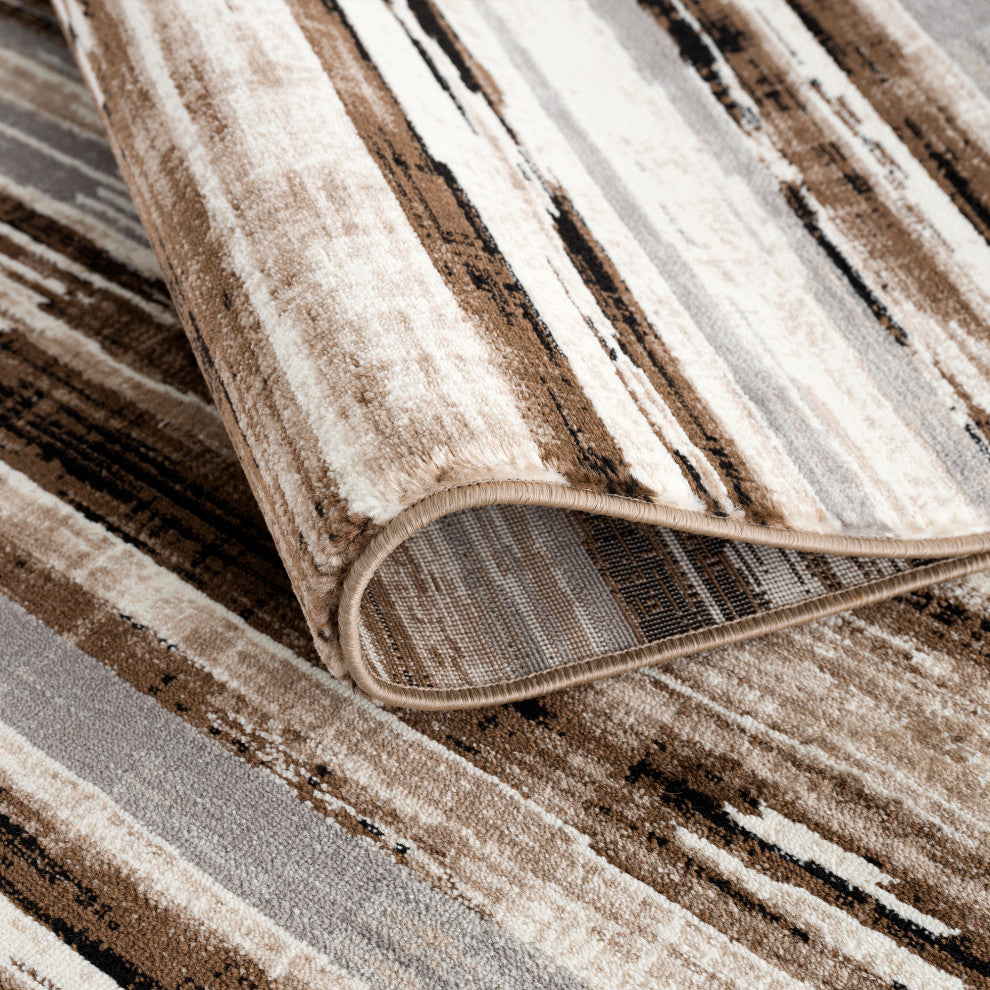 Rug Branch Modern Abstract Camo Brown Beige Indoor Area Rug - 8''x10''