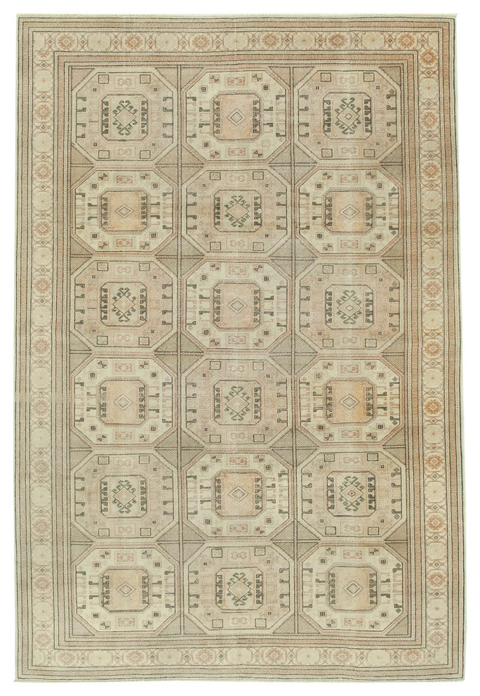 Rug N Carpet - Handwoven Turkish 6' 7'' x 9' 8'' Distressed Area Rug