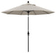 9' Matted Black Collar Tilt Lift Fiberglass Rib Aluminum Umbrella, Olefin, Woven Granite