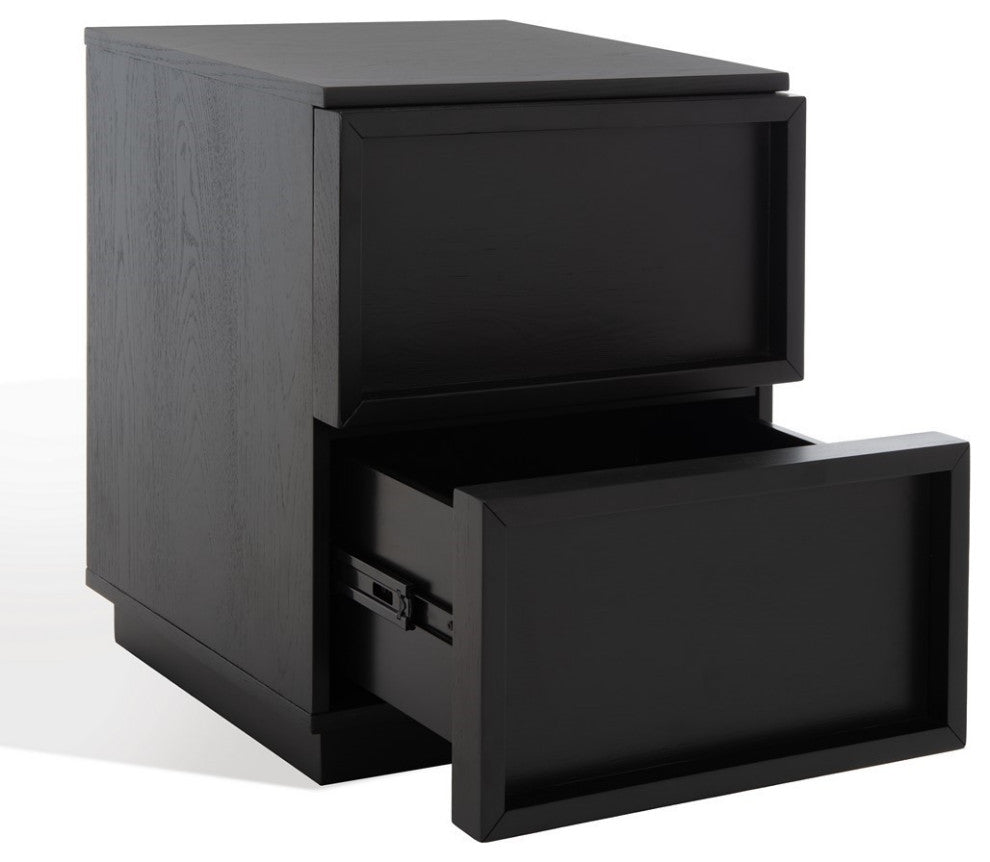 Safavieh Couture Zeus 2 Drawer Nightstand, Black