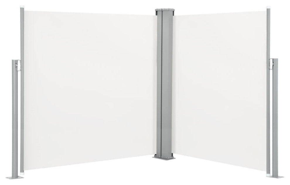 vidaXL Retractable Side Awning Cream 55.1"x236.2"