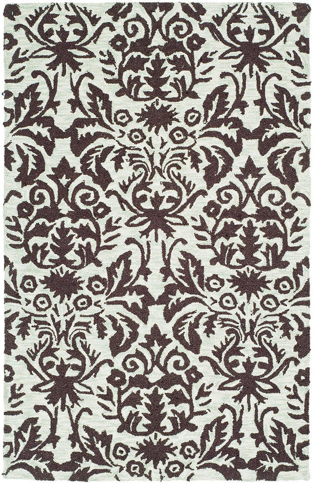 Safavieh Chelsea hk368c Damask Rug, Sage/Chocolate, 2'6"x8'0" Runner