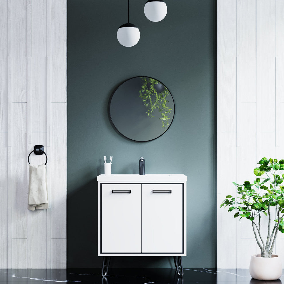 Mattox Round Mirror - 24" Diameter, Black