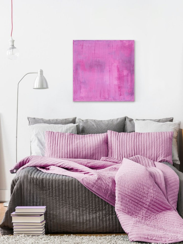 "Pink Obsession" Painting Print on Wrapped Canvas, 48"x48"
