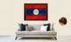 Latvia Country Textured Flag Print With Brown Gold Frame, 15"X21"