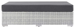 Convene Outdoor Patio Rectangular Ottoman Light Gray Charcoal