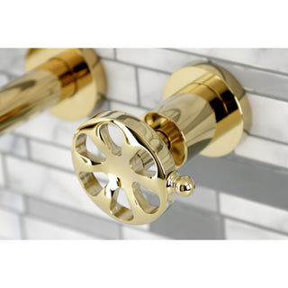 KS8022RX Two-Handle Wall Mount Tub Faucet, Polished Brass