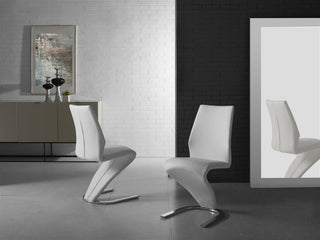 Boulevard Set of 2 Dining Chair, Pu Leather, White