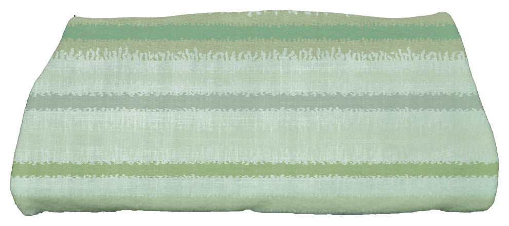 Raya De Agua, Stripe Print Bath Towel, Green