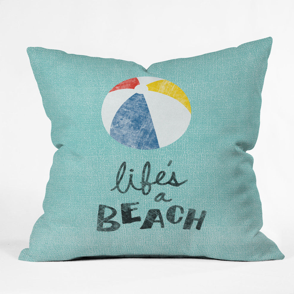 Nick Nelson Lifes A Beach Outdoor Throw Pillow, 16x16x4
