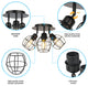 3-Light rustic ceiling Black flush mount ceiling light Metal light fixture