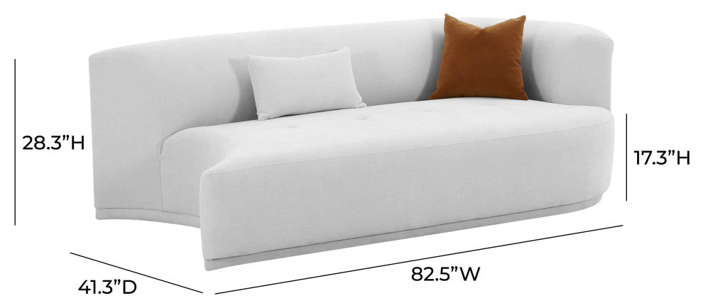 Fickle Modular Right Arm Facing Loveseat, Gray
