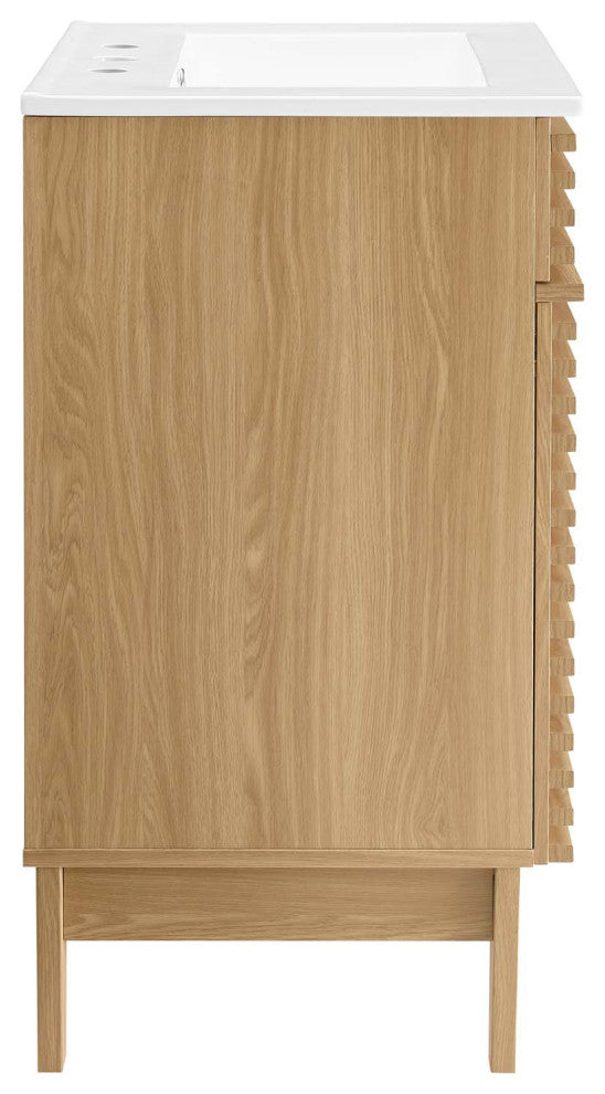 Render Bathroom Vanity Oak White