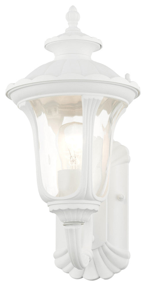 Textured White Traditional, Victorian, Sculptural, Outdoor Wall Lantern