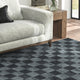 Berlin Handwoven Checkered Accent Rug by Kosas Home, Ink Blue, 8x10