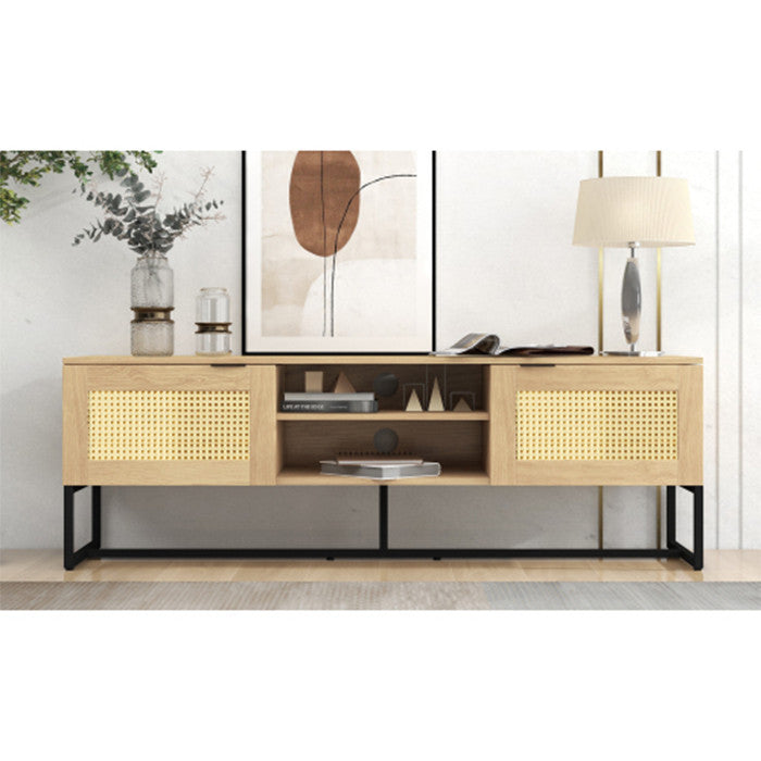 60 inch Wicker TV stand modern wood TV cabinet