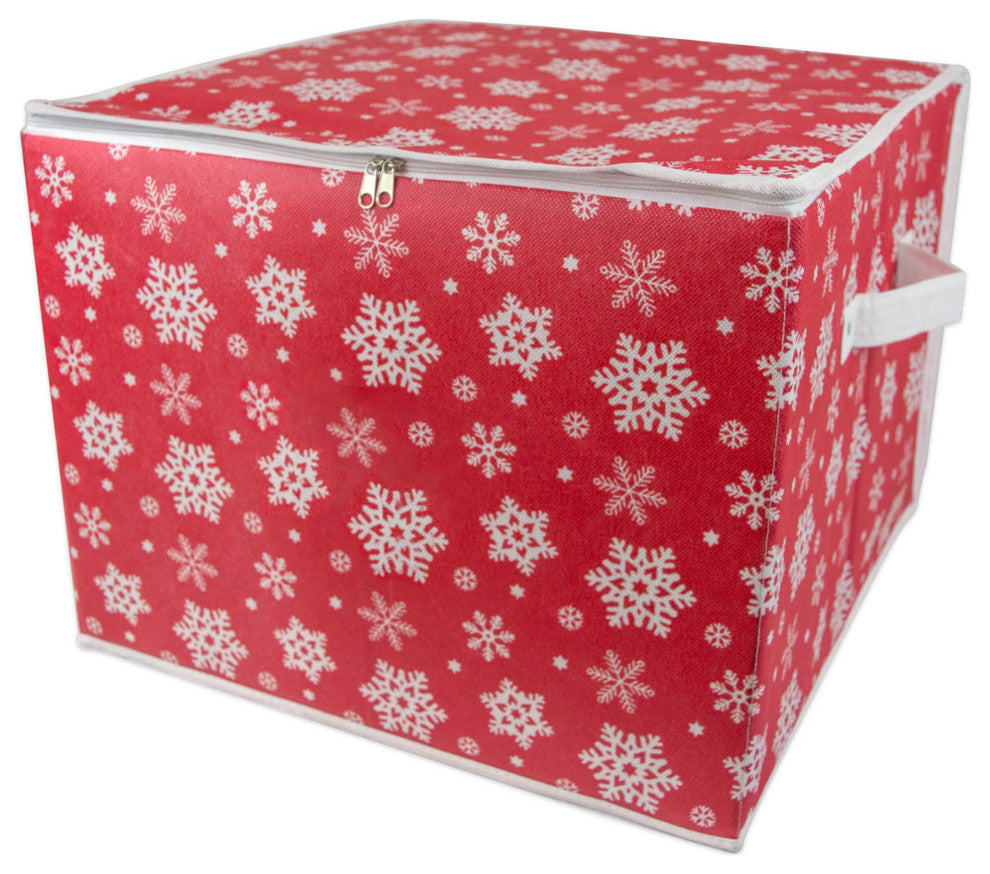 DII Snowflake Print Ornament Storage Large