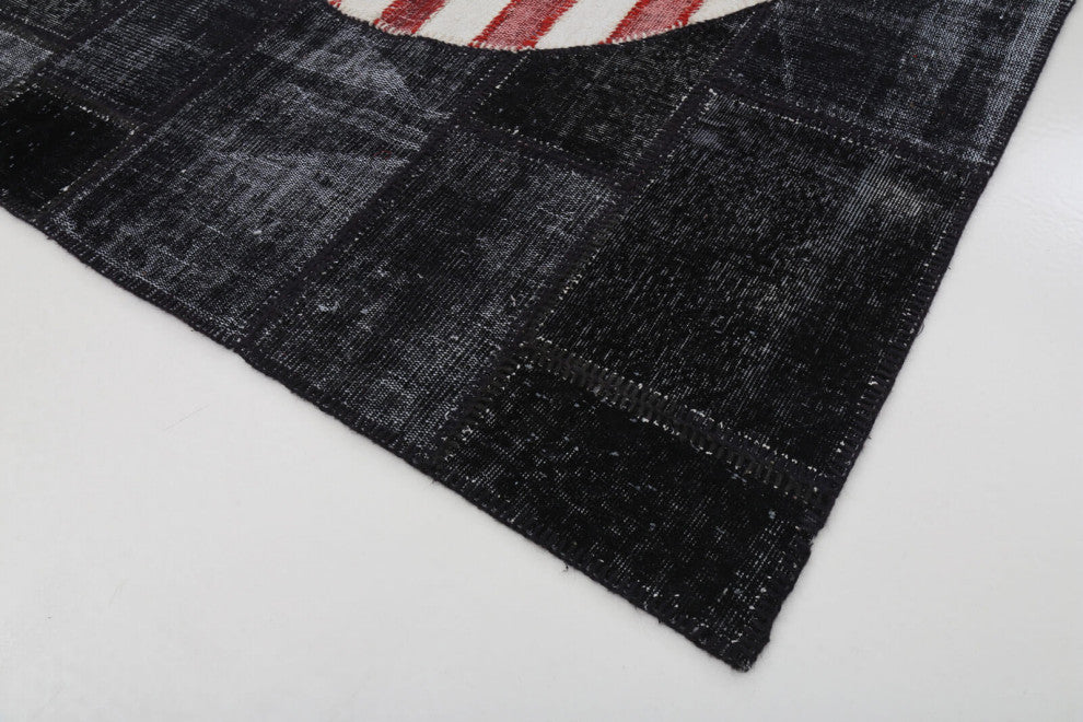 Rug N Carpet - Handwoven Turkish 5' 8'' x 8' 2'' Flag Patchwork Rug
