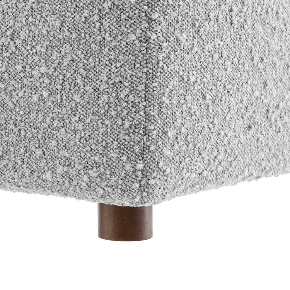 Commix Down Filled Overstuffed Boucle Fabric Armless Chair, Light Gray