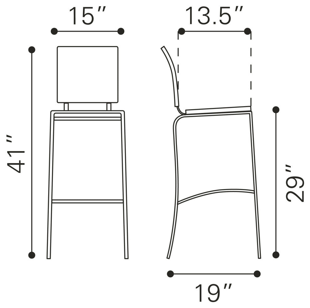 Criss Cross Bar Chair, Set of 2 White