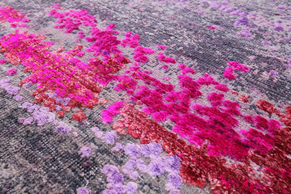 Runner Wool and Silk Modern Handmade Rug 2' 6" X 12' 0" Q9083