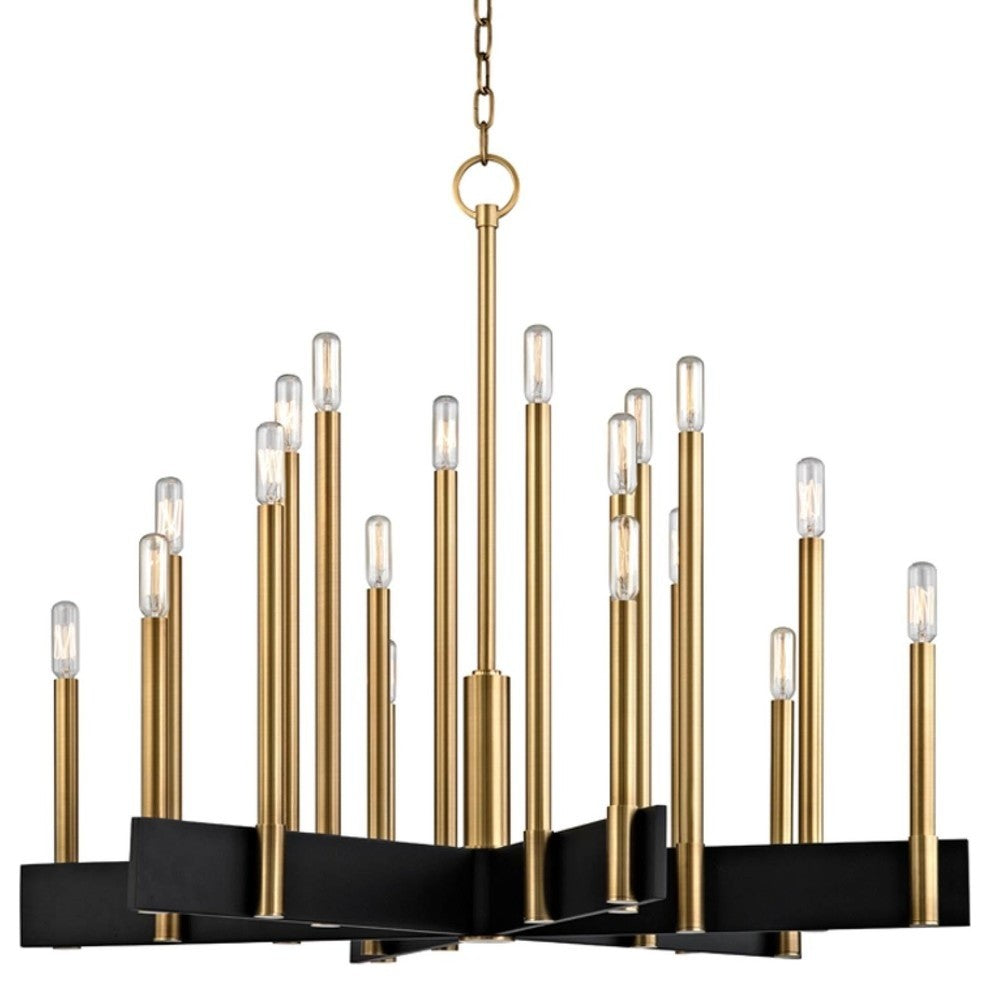Abrams, 18 Light, Chandelier, Aged Brass Finish
