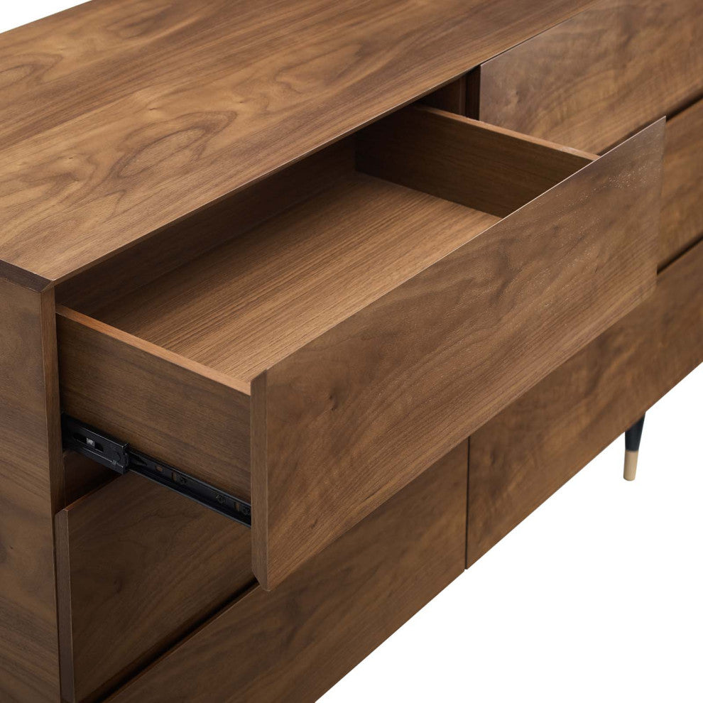 Caima 6-Drawer Dresser Walnut