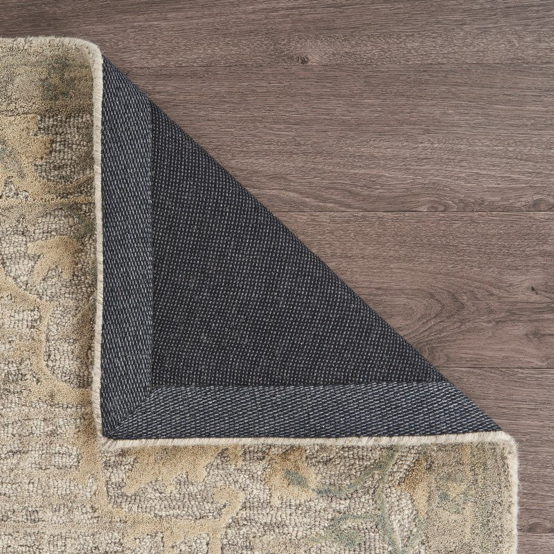 8" x 10" Beige Distressed Floral Area Rug
