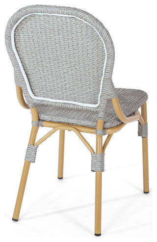 Gallia Outdoor Aluminum French Bistro Chairs (Set of 2)