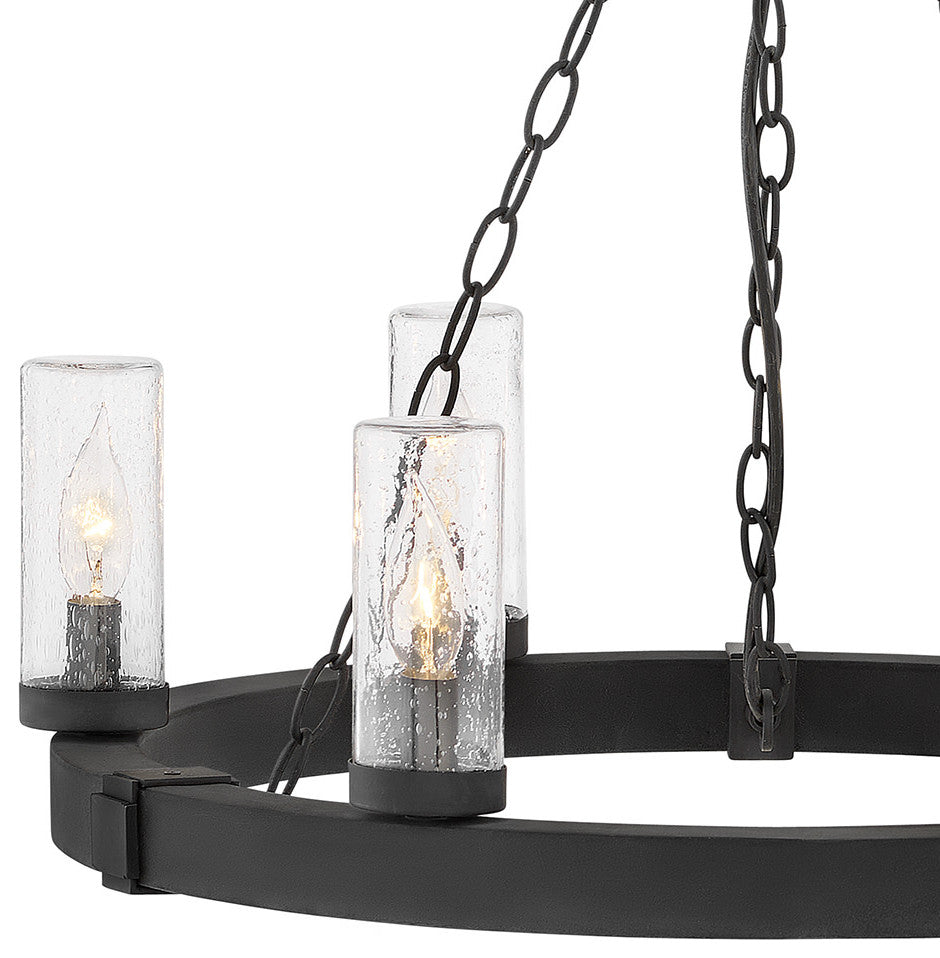 Hinkley Sawyer Medium Single Tier Chandelier 12V, Black