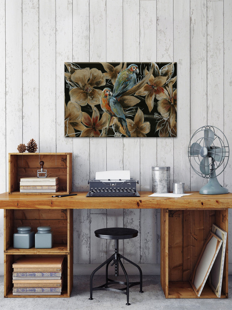 "Little Couple Blue Birds I" Framed Painting Print, 18"x12"