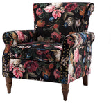 Wooden Upholstered Armchair, Black