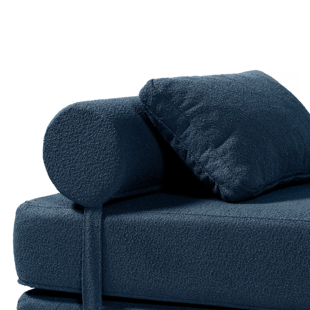 Jaxx Avida Daybed, Fold Out Queen Sleeper / Lounger Premium Boucle, Boucle Navy