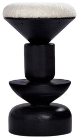 Kebab Solid Wood Counter Stool, Charcoal