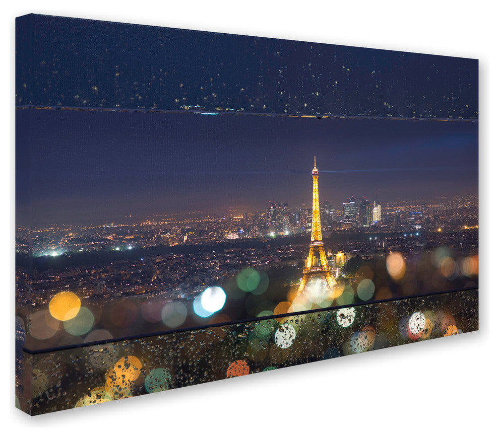 Mathieu Rivrin ''Fireworks of Rain in Paris'' Canvas Art, 22x32
