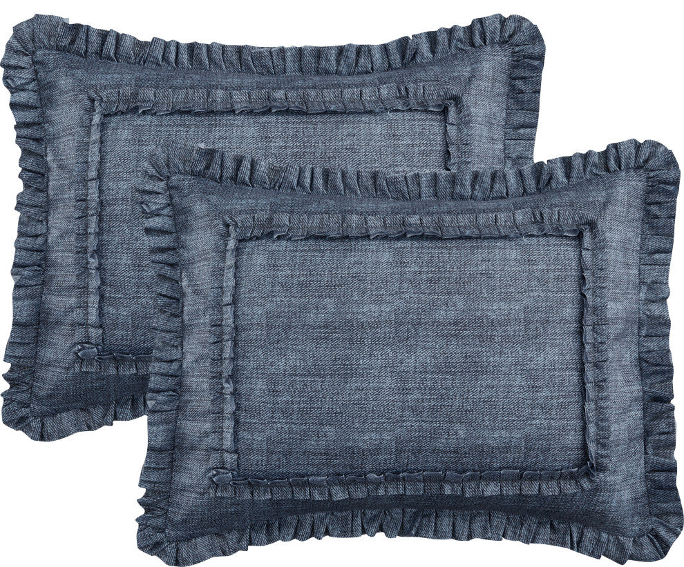 Francis 10 Piece Comforter Set, Denim Blue, Queen