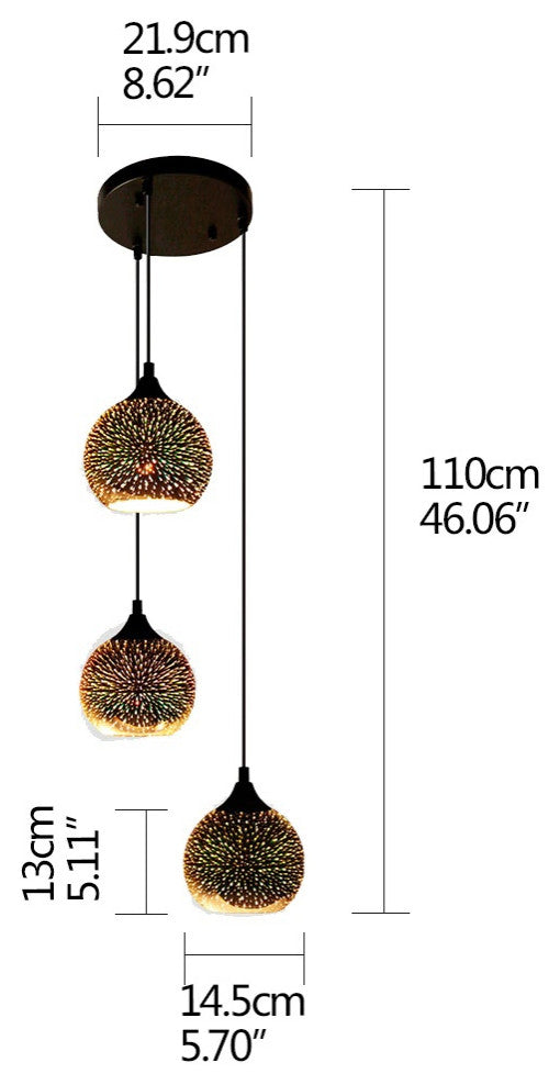 MIRODEMIÂ® Gourdon 3D Colorful Starry Sky Pendant Lamp, A3t