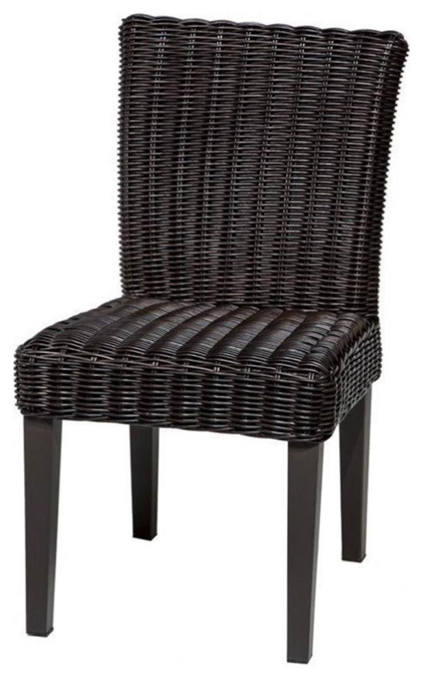 TKC Venice Wicker Patio Dining Chairs in Espresso (Set of 2)
