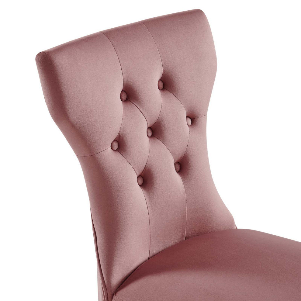 Silhouette Performance Velvet Dining Chairs, Set of 2, Dusty Rose