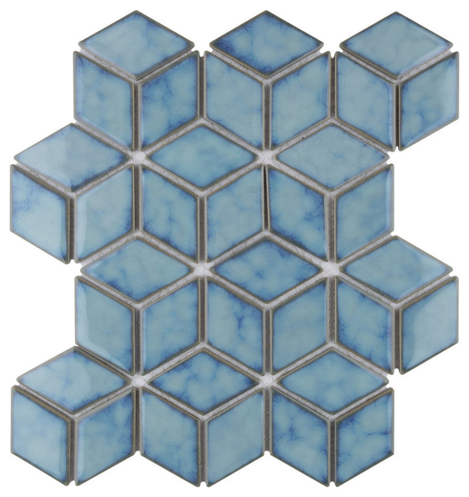 Hudson Rhombus Porcelain Mosaic Tile Sample