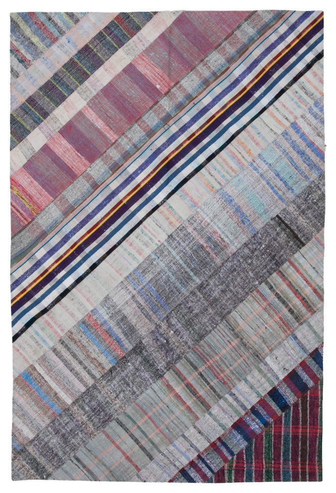Rug N Carpet - Handmade Anatolian 6' 8'' x 9' 11'' Tribal Patchwork Kilim Rug