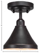 Vintage 1-Light Semi-Flush, Dark Granite Cone Metal Shade