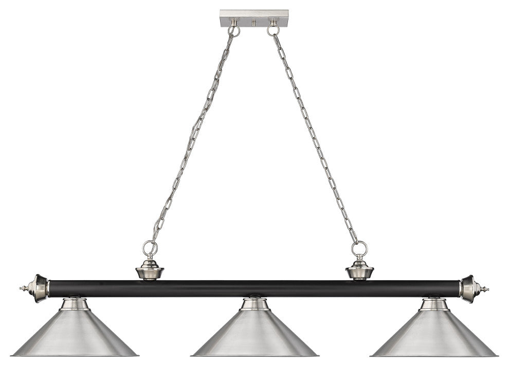 Zlite 2306-3MB-BN-BN15 3-Light Billiard, Brushed Nickel