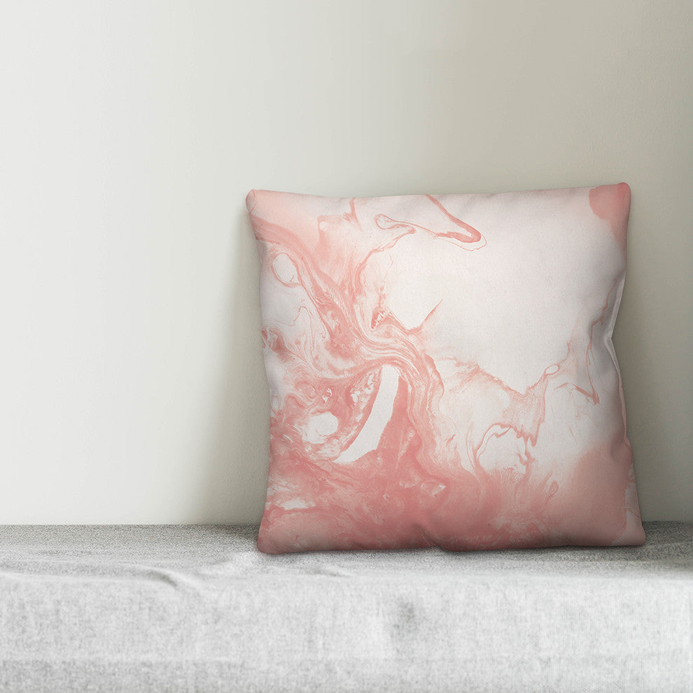 Blush Marble Abstract 20x20 Throw Pillow